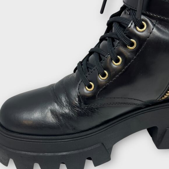 Thursday Boot Co. Dynasty Black Leather Lace-Up Platform Combat Boots Size 8 - Picture 10 of 15